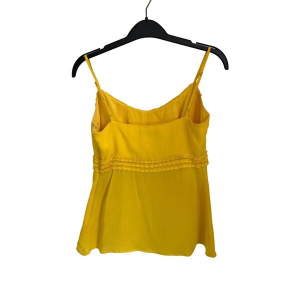 Beth Bowley Silk Top Camisole Yellow Front Ruffles Y2K Romantik - Picture 5 of 5